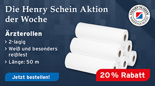 Die Henry Schein Aktion der Woche - aerzterollen, 2-lagig, weiß und besonders reißfest, Laenge: 50 m